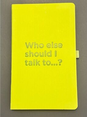 Granny Apple Green Notebook with 'Who else should I talk to...?''